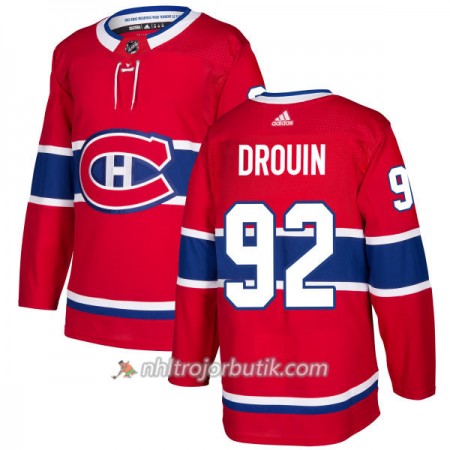 Män Ishockey Montreal Canadiens Tröja Jonathan Drouin 92 Adidas 2017-2018 Röd Authentic